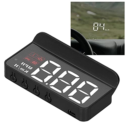 Windshield Speedometer Projector,OBD2 HUD Heads Up Display, GPS Speedometer MPH with Travel Direction, Overspeed Alarm Fatigue Driving Alarm for Car