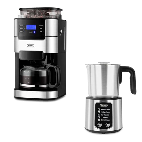 Gevi 10-Cup Coffee Maker with 5 in 1 Milk Frother and Steamer
