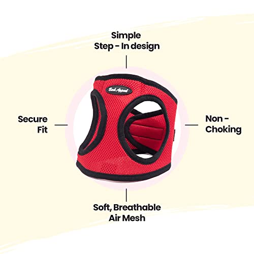 Bark Appeal Step-In Dog Harness, Mesh Step In Dog Vest Harness For Small & Medium Dogs, Non-Choking With Adjustable Heavy-Duty Buckle For Safe, Secure Fit – (Small, Red) #TOP1