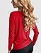 YUCOLEN Women’s Long Sleeve T Shirts Casual Loose Fit Layering Tops 2025 Trendy Raglan Sleeve Crew Neck Tees Basic Clothes(Red, X-Large)