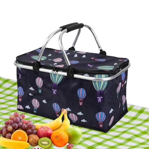 Großer Picknickkorb – 30 l -Picknickkorb, Faltbarer Picknickkorb-Kühler | Picknickbox, Einkaufskorbâ€¦ – Miniatur