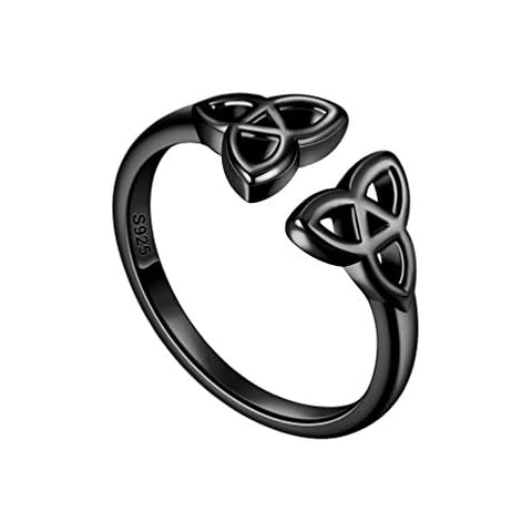 Jewmon Verstellbarer keltische Knoten Ring Sterling Silver Unisex Verstellbar Offene Ring Geburtstagsgeschenk Cover