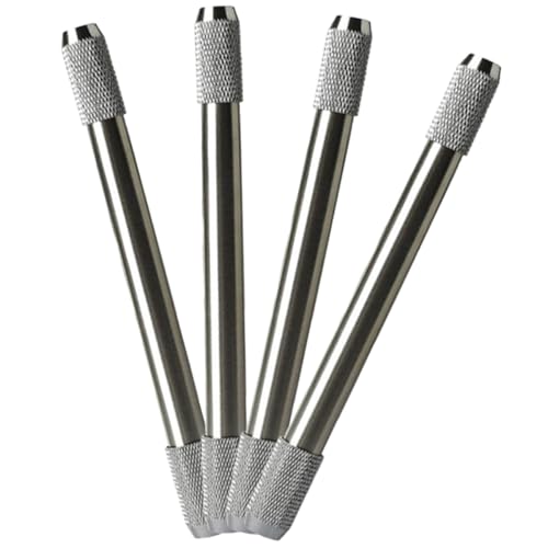 Amosfun Extensor de Lápices de Metal Doble Punta, Soporte Extensor para Lápices Cortos, Colorido, 4 Piezas, Útil para Dibujo Artístico, Cuaderno de Bocetos y Material Escolar