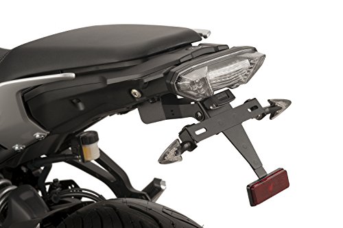 Support de plaque réglable Puig 9204N noir en acier accessoire de personnalisation moto sportive
