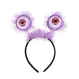 Halloween Headband Light-up Eyeballs Hair Hoop Headpiece for Halloween Cosplay Masquarade Horror Party Supply - Purple