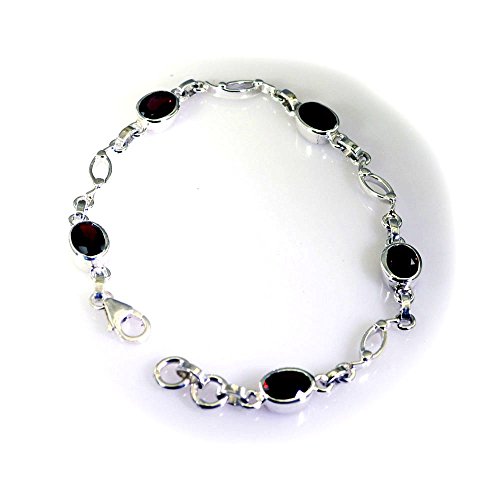 Grenat argent véritable : un bracelet artisanal d'amitié élégant et intemporel