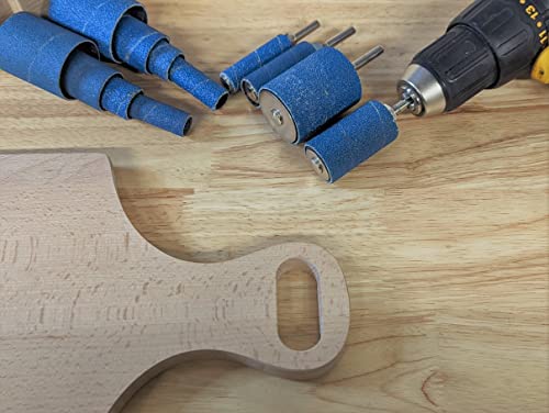 Line10 Tools 16 Pack Blue Zirconia Sanding Drums And Sleeves Set For Drill, 2-Inch Long #TOP6