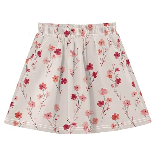 Short papillon 2 en 1 fille sport rose rouge en coton running