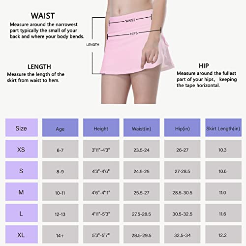 Moarol Girls' Tennis Skirts Golf Skort With Shorts Sport Athletic Performance Running Casual Pockets Cheerleading Pink #TOP5