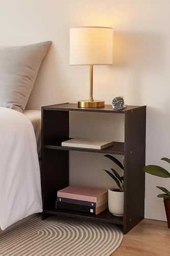 Image of Wooden Bedside Table for Bedroom with Drawer | Side Table | Nightstand End Table | Small Table with Storage | DIY | 20x16x8 Inch | Wenge