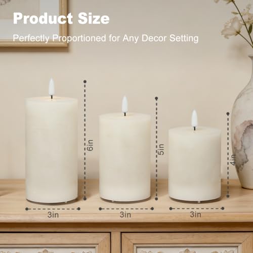 Image of LEDHOLYT Rechargeable Glass LED Flameless Candles, Embedded Star String Flickering Flameless Candles for Romantic Ambiance and Home Decoration with Remote & Timer(White)