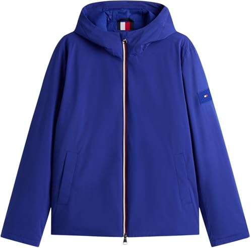Tommy Hilfiger Herren Windbreaker Jacke Hooded Leicht, Blau (Wedge Blue), L – Ansicht 5