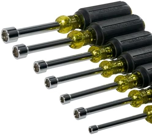 Klein Tools 631 7-Piece Cushion-Grip Nut-Driver Set 3-Inch Shanks