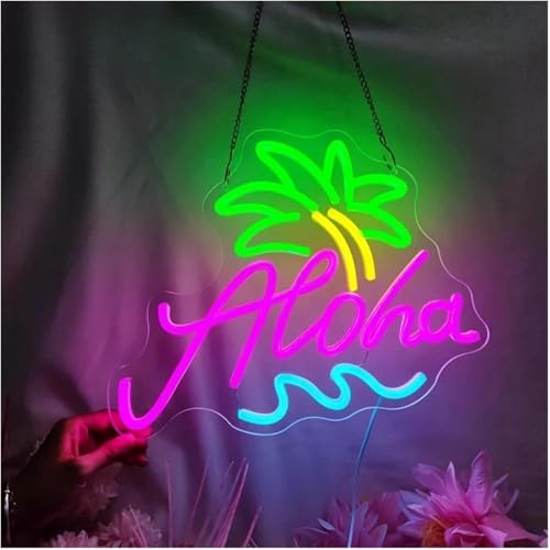 Néon Aloha enseigne Hawaii Tropical idée cadeau pour anniversaire