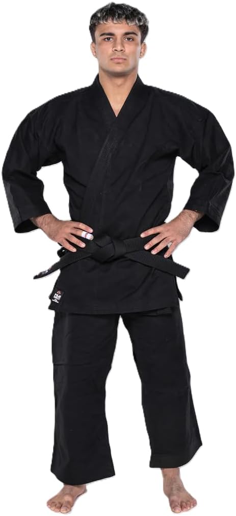 FUJI Sports Kaizen Advanced Karate Gi Uniform With Belt for Men and Women, Martial Arts Training Taekwondo Shotokan,