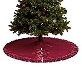 Jupe de Fêtes Robuste: Cette jupe de sapin de Noël présente un ton rouge riche qui renforce l'ambiance festive, offrant des années de pendant les fêtes avec sa conception entièrement doublée pour résister à l'usure et aux déchirures. Idéale pour les familles qui célèbrent des festivités hivernales mémorables année après année, elle ajoute de la magie à vos traditions de Noël .