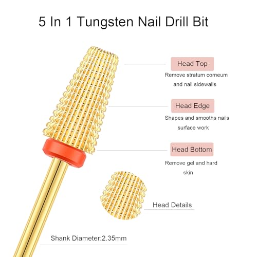 2 forets à ongles 5 en 1 embout ponceuse dépose gel cuticule - 5