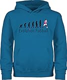 Evolution & Entwicklung Kinder - Evolution Fußball - 128 (7/8 Jahre) - Himmelblau - Evolution Fussball Kinder - JH001K JH001J Just Hoods Kids Hoodie - Hoodie Kinder Pullover für Mädchen und Jungen