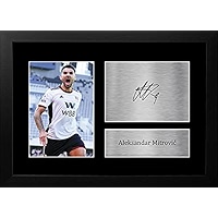 HWC Trading Foto Con Autografo Stampato Di Aleksandar Mitrovic - Formato A4 Incorniciato, Regalo Per Fan Del Fulham - 2