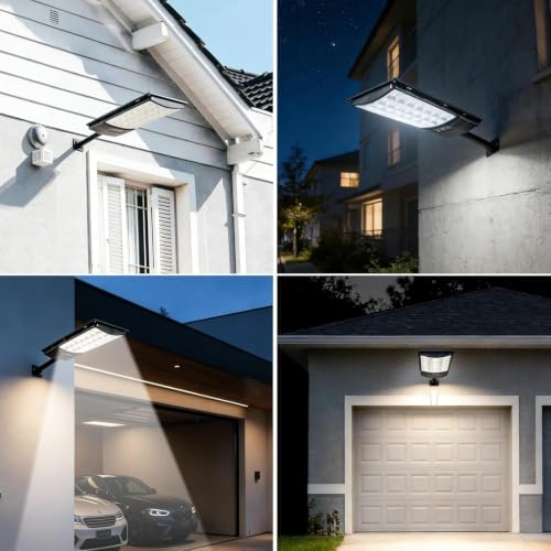 Sinpbw Commercial Street and Area Lighting Fixture, Outdoor Solar LED Security Lamp for Parking Lots, Roads, Pathways 2 Packs - image 3