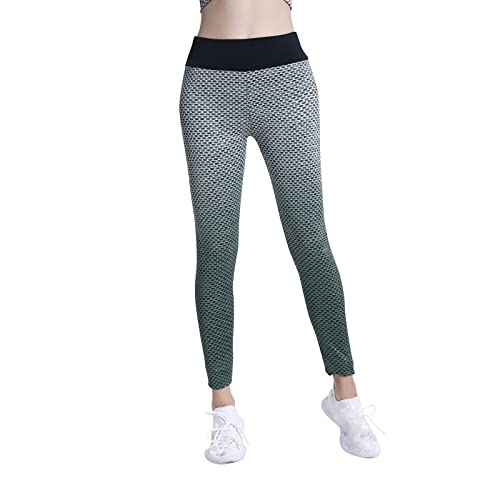 OYZ Las mujeres atractivas polainas de burbujas a tope push up fitness entrenamiento yoga pantalones delgados cintura alta leggings mujer sin costuras fitness medias, verde, M