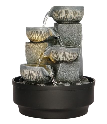 Dehner Zimmerbrunnen Nalani, Indoor-Brunnen, mit LED-Beleuchtung...