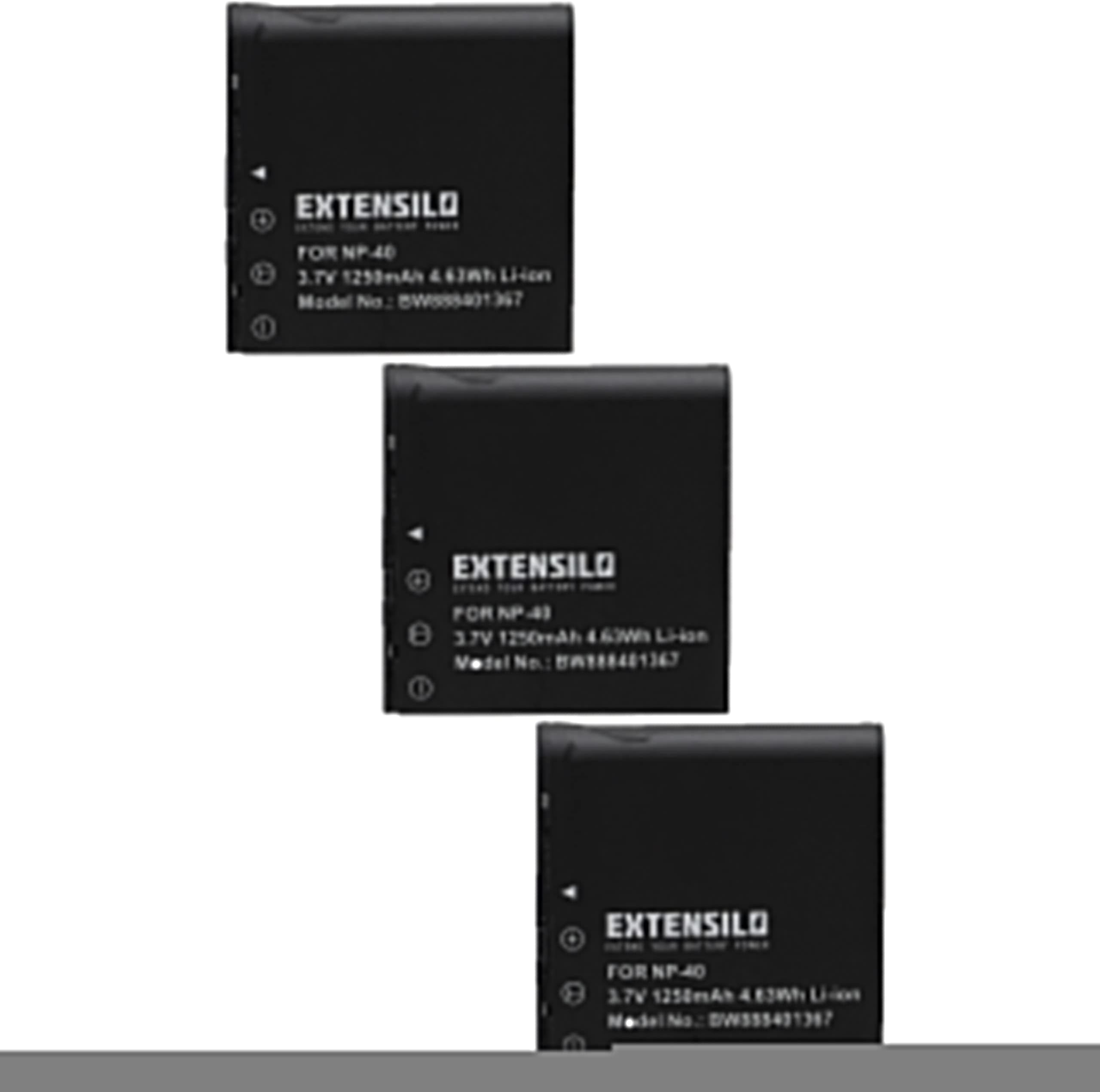 EXTENSILO 3x Replacement Battery compatible with DXG DXG-535V, DXG-556V, DXG-556V HD, DXG-566V Camera DSLR (1250mAh, 3.7 V, Li-ion)