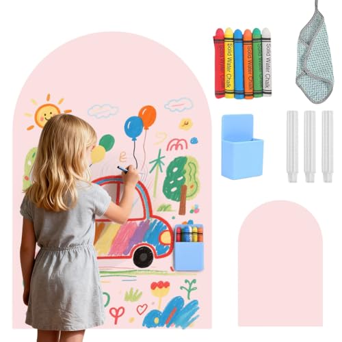 Tableau magnétique pour enfant autocollant géant 100x80cm rose camel avec stylos