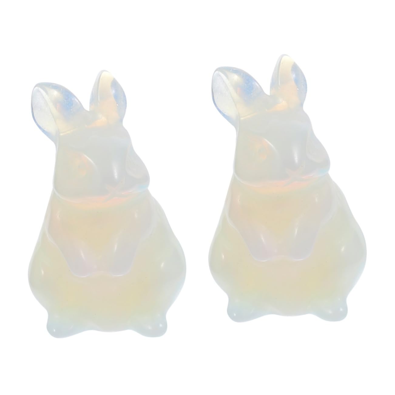 Figurine de lapin adorable pour décoration de bureau, lot de 2 statuettes micro paysage