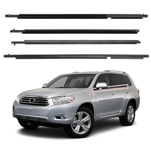 ItranMc Window Molding Trim Seal for 2008-2010 Toyota Highlander,Black Outer Door Weather Stripping Window Seal Belt,Replace#75720-0E030 75710-0E030 75740-0E030 75730-0E030