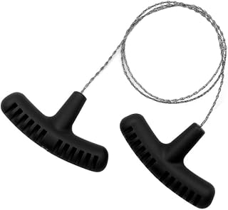 Draht Säge Seilsäge Outdoor Survival Edelstahl Taschensäge Neu Astsäge Camping (Schwarz)