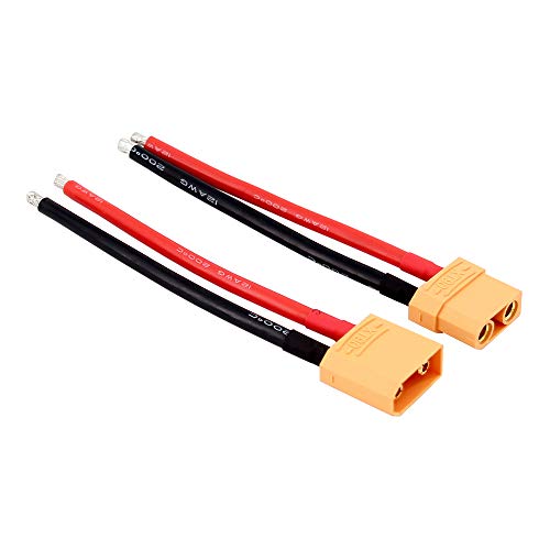 2 pares conector XT90 macho y hembra cable silicona 10cm miniatura 2