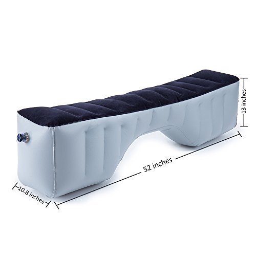 FMS Car Travel Inflatable Mattress Back Seat Gap Pad Mattress Air Bed Cushion Camping Air Couch (Blue)