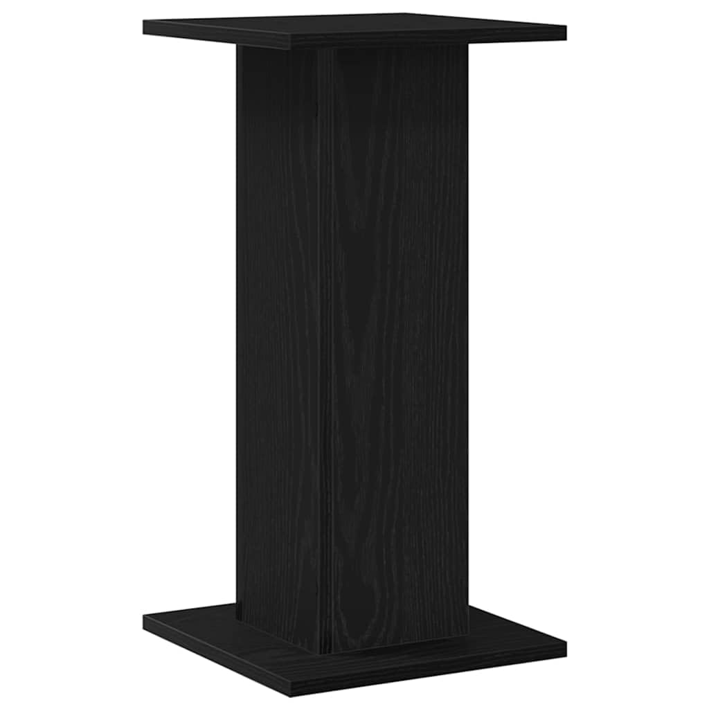 Supporto per altoparlanti, 2 pezzi, nero, effetto rovere, 30 x 30 x 60 cm, supporto per altoparlanti, treppiede, base per soggiorno, home theater, studio, PC, gaming surround