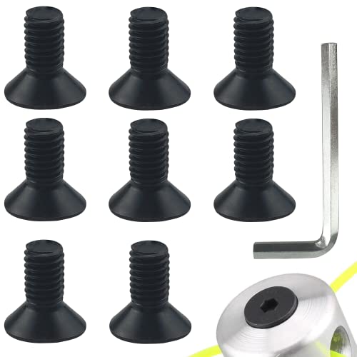 Cabezal de corte de aluminio de nailon, tornillos de cabeza de corte de césped, accesorio de cortador de cepillo con 1 llave