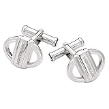 Gemelos unisex Montblanc Gemelos Cuff Links SIL Oval Chain 3-Rings PU 105877 Marca