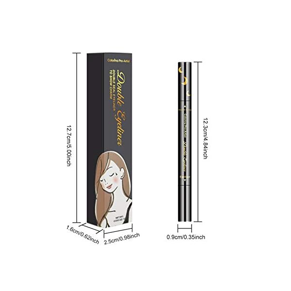 Ownest 6 Pcs Liquid Eyeliner Set,Double-Side Waterproof Smudge-proof Eyeliner Stamp Pen Eyeliner Tattoo Tool Makeup-Smiley, Triangle,Heart,Star,Moon,Flower