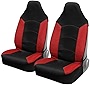 Motor Trend Red Mesh Car Seat Covers for Front Seats – Premium High Back Automotive Seat Covers, Made for Vehicles with Integrated Fixed Headrests, Interior Covers for Car Truck Van and SUV