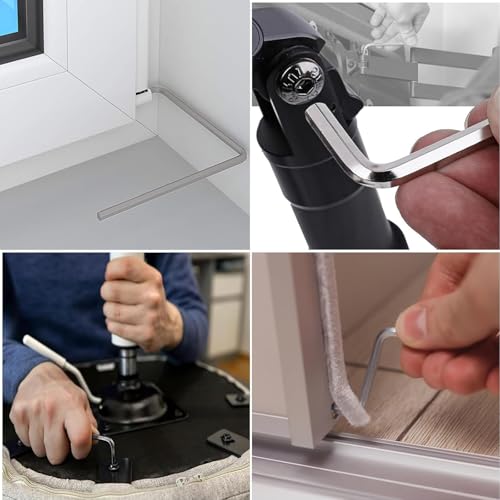 MejaRizon 2 Stück Fenster Einstellwerkzeug Set, gebogener 4mm Sechskant und Torx TX15 Einstellschlüssel für Einstellung von Fenstern und Balkontüren Fensterbeschlägen