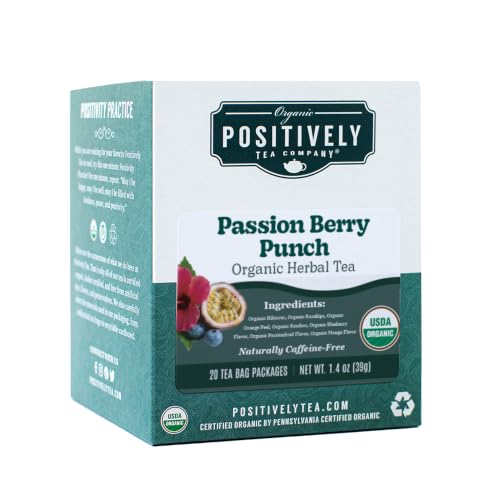 Image of Positively Tea, Organic Passion Berry Punch, Herbal Tea Bags, 20 Count