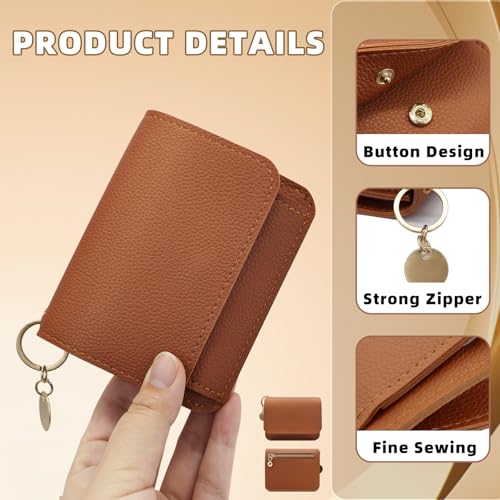 Solid Color Wallet Women, Ladies Wallets with Back Zipper and Small Pendant, Card Wallets for Women with ID Window for Cash, Cards, ID Cards, and Coin (Pink)3