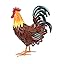 Coq En Métal Décoratif – Sculpture Jardin, Cour, Terrasse – 40 Cm Couleur Réaliste Peint à La Main – Cadeau Original