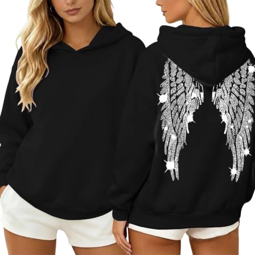 Oversized Sweatshirt for Women Wings Hoodies Trendy Casual Long Sleeve Hoodie Pullover Fall Winter Fashion Clothes - image 1
