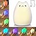 Litake Kitty Night Light, USB Rechargeable Silicone Cute Cat Night Light for Kids Baby Children, 7-Color Changing LED Cat Lamp Nursery Nightlights for Kids bedroom (Celebrity Cat)