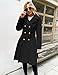 GRACE KARIN Damen Casual Mantel Langarm Wintercoat Doppelknopf Revers Wintermantel Warm Jacke Mantel Outwear Schwarz S