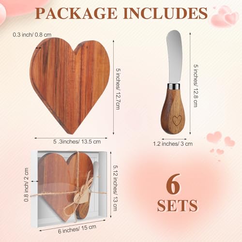 Set de 6 tablas y cuchillos en forma de corazón miniatura 2