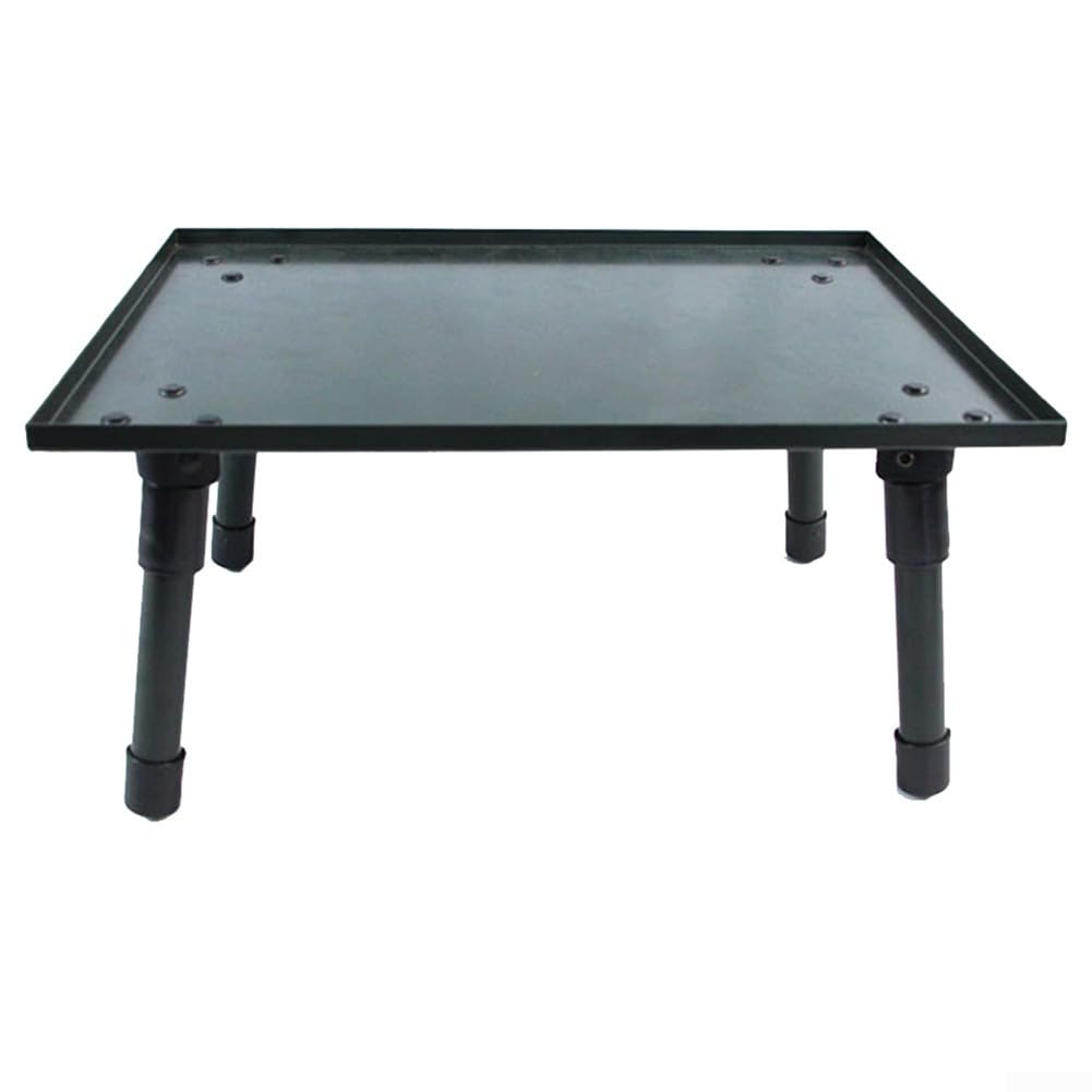 Tavolo da pesca alla carpa con gambe regolabili in alluminio, pieghevole in plastica verde, per scrivania da campeggio per pescatori all'aperto, tavolino portatile da tenda 475 x 31 cm (verde
