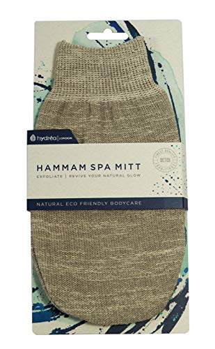 Hydrea London Natural Linen Hamam Mitt MT10 Exfoliating Spa Mitt