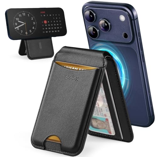 GSOIAX Carteira magnética, Preto, Minimalista