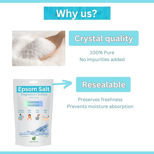 Happy Squirrel Epsom Salt For Pain Relief|Epsom Salt For Foot|Epsom Salt For Bath|Bath Salt|Can Be Used For Foot Soak & Sitz Bath Tub For Fissure|Graded Pure & Unscented (Epsom... - Image 6